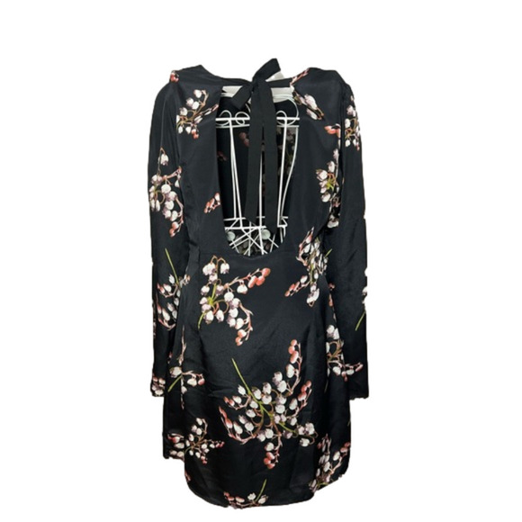 Mm Couture by Miss Me Dress Silky Polysester Cherry Blossom Print Size Small - Picture 3 of 10